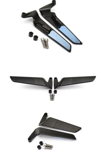 H2 Kanat Ayna Büyük Model Ayna 8 mm 10 mm Ters Düz Tüm Motosikletler Uyumlu