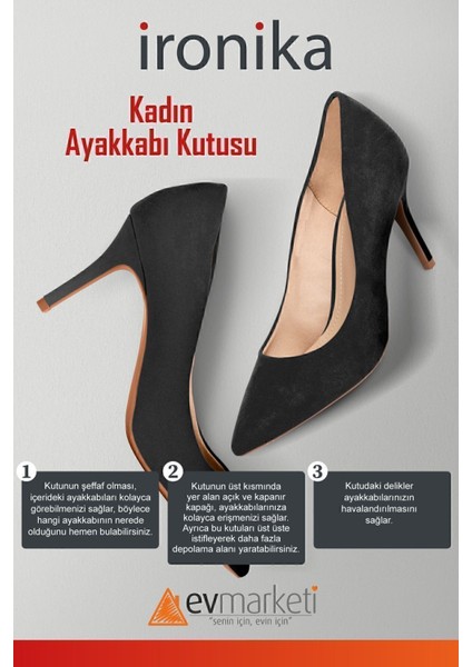 10'lu Şeffaf Kadın Ayakkabı Kutusu, Saklama ve Organize Etme Için Idealdir fiyatları