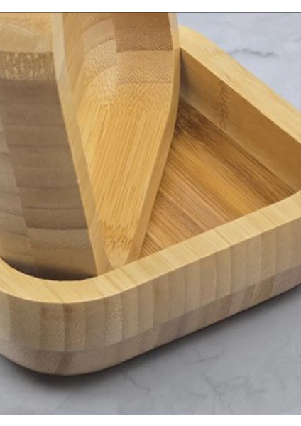 Pinterest Stil 3'lü Doğal Bambu Çerezlik Seti Ahşap Dekoratif Sade Kase Kare Atıştırmalık Kabı modelleri