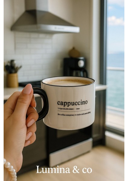 Latte – Cappuccino – Coffee Yazılı 3’lü Porselen Kupa Takımı fiyatları