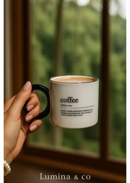 Latte – Cappuccino – Coffee Yazılı 3’lü Porselen Kupa Takımı modelleri