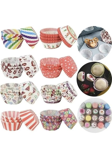 Muffin Cupcake Kalıpları Muffin Cupcake Kağıdı, Renkli Kağıt Muffin Kek Kalıbı 80 Adet 6.5 cm modelleri