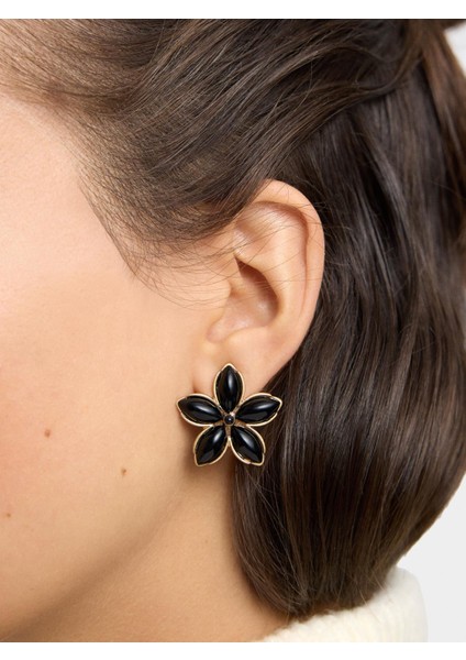 Çiçek Motifli Resin Küpe