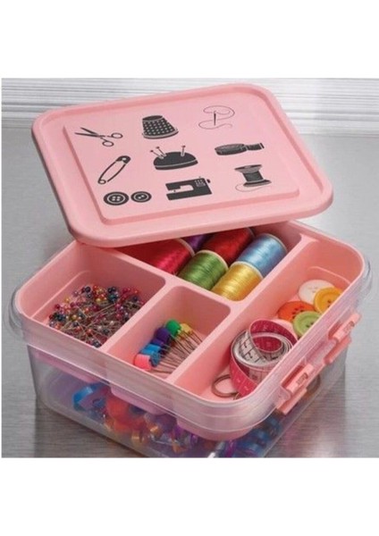 Kahverengi 4.5 Litre Dikiş Kutusu, Pratik ve Şık Saklama Çözümü