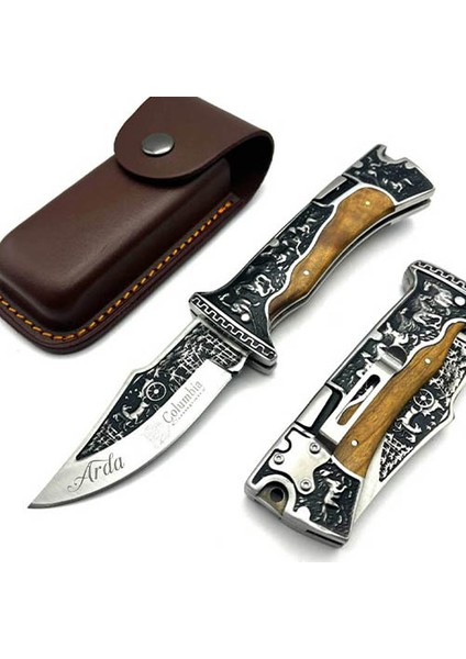 Kişiye Özel Isimli Columbia A3189-C 23 cm Isim Baskılı Columbia Baba Çakı Fayton