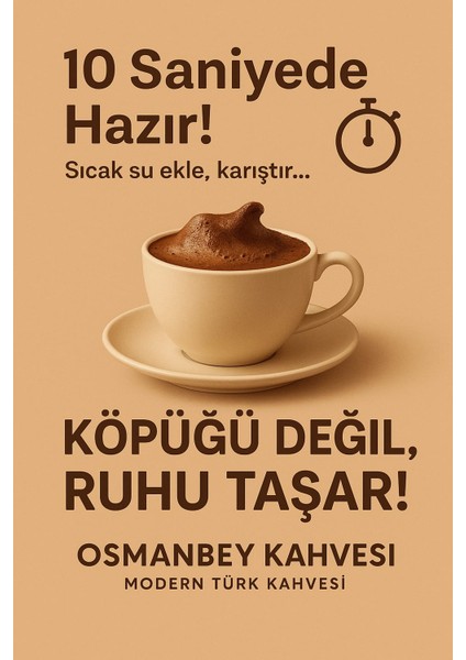 Kahvesi 10 Saniyede Hazır Türk Kahvesi 50'li Paket- Az Şekerli fiyatları