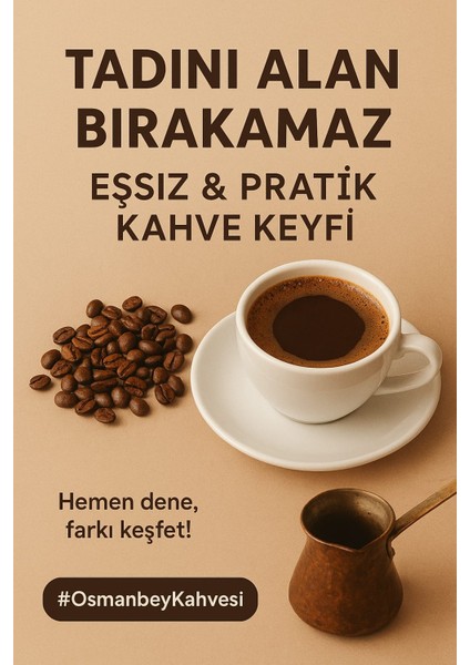 Kahvesi 10 Saniyede Hazır Türk Kahvesi 50'li Paket- Az Şekerli