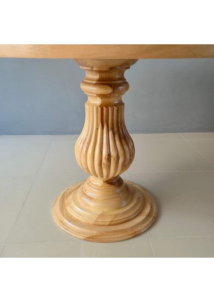 Balerin Ahşap Yuvarlak Yemek Masası, Masif Ayaklı Klasik Tasarım, Değiştirilebilir Renk modelleri