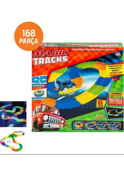 Hareketli Raylı Araba Pisti 168 Parça