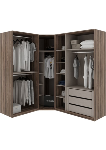 Pita Brown 6 Kapılı Köşe Gardırop modelleri
