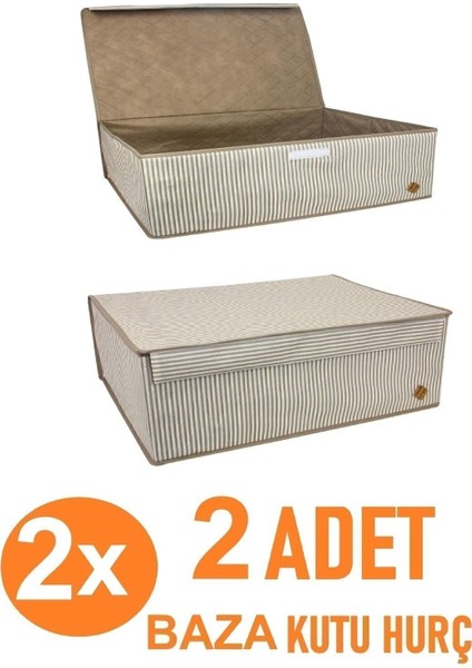 Iki Adet Kahverengi Baza ve Çekyat Altı Sert Hurç, 50X40X19CM, Şık ve Kullanışlı.