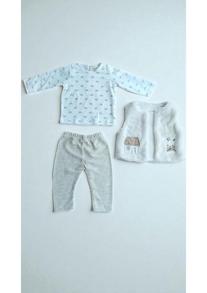 Kız Bebek Ekstra Yumuşak Peluş Hırkalı Lüks 3 Lü Set %100 Pamuk fiyatları