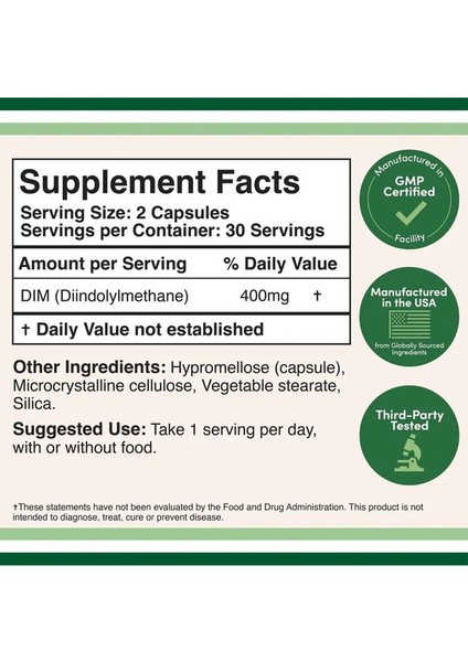 Dım Diindolymethane 400 Mg 60 Veg.kapsül.usa.vers. fiyatları