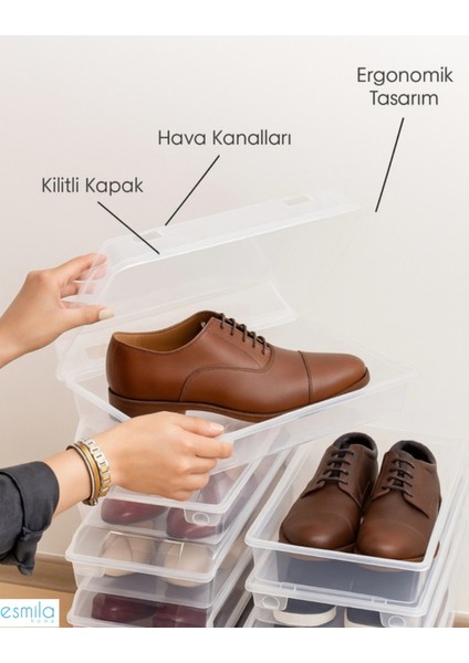 Şeffaf Erkek Ayakkabı Saklama Kutusu Seti, Düzenleyici, 20 Adet, Turuncu fırsatları