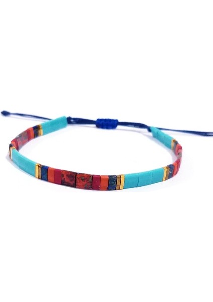 Turkuaz Rengi ve Çok Renkli Miyuki Tila Boncuklu Bileklik indirimleri