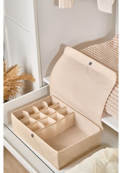 12+1 Bölmeli Kapaklı Katlanabilir Saklama Kutusu, Dolap ve Çekmece Düzenleyici indirimleri