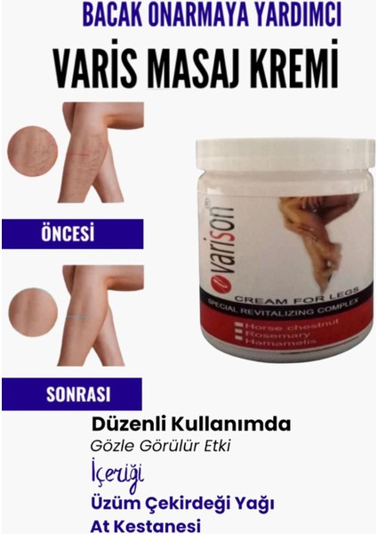 Var.is Bölgesi Için Bacak Onarmaya Yardımcı ve Besleyici Varison Masaj Kremi 200 ml