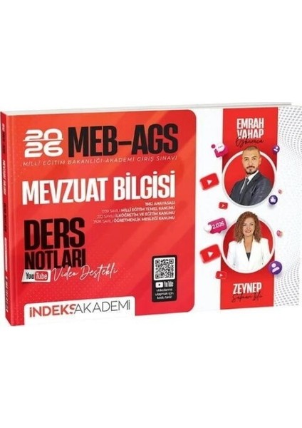 İndeks Akademi 2026 MEB-AGS Mevzuat Bilgisi Video Ders Notları