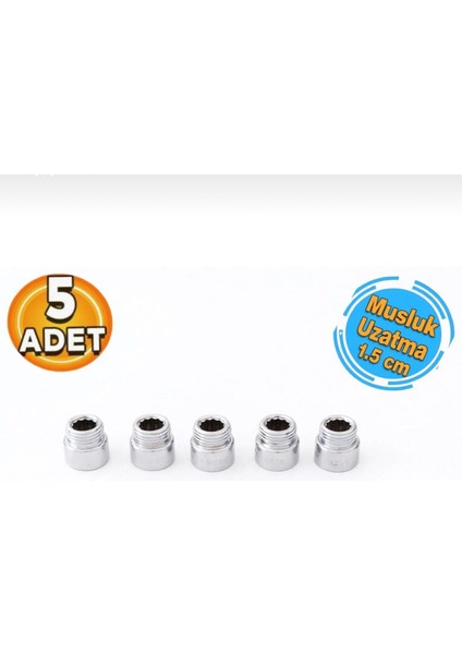 Krom Paslanmaz Musluk Uzatma 1.5 cm (5 Adet)