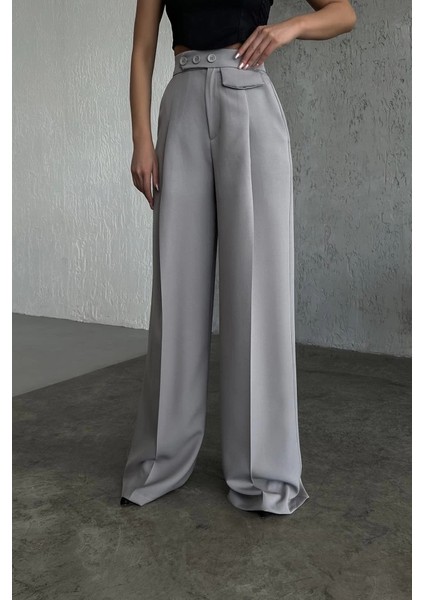 Üç Düğme Detayli Palazzo Pantolon fırsatları