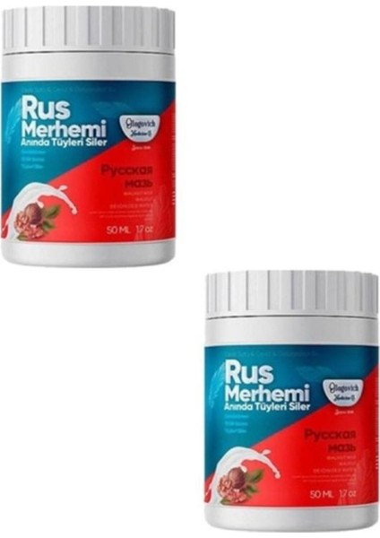 Rus Merhemi Anında Tüy Siler Tüy Dökücü Krem 50 ml x 2 Adet