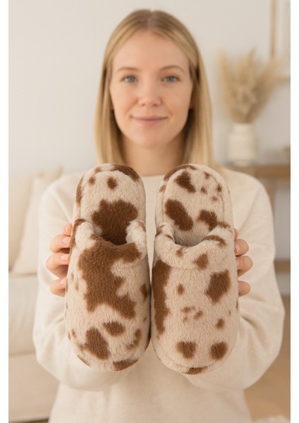 Solara Kadın Ev Terliği Kışlık Terlik Kauçuk Ses Yapmaz Taban