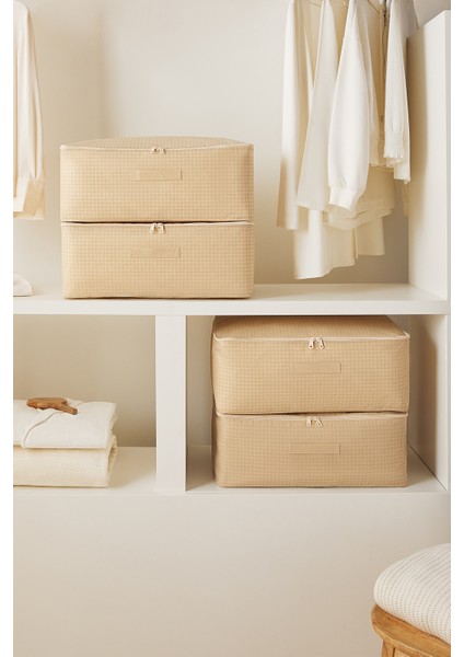 Bej Pötikare Baza Altı Valiz Düzenleyici Hurç, 52X28X21, 4 Adet modelleri