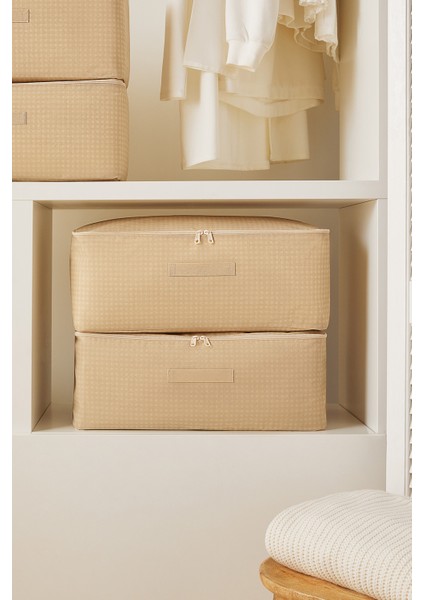 Bej Pötikare Baza Altı Valiz Düzenleyici Hurç, 52X28X21, 4 Adet fırsatları