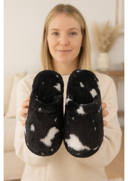 Solara Kadın Ev Terliği Kışlık Terlik Kauçuk Ses Yapmaz Taban