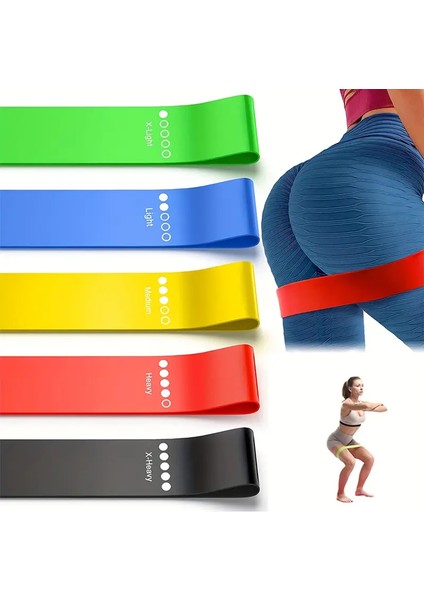 Profesyonel 5'li Latex Aerobik Band 5 Farklı Direnç Bandı Özel Çantalı Squat Çalışma Lastiği indirimleri