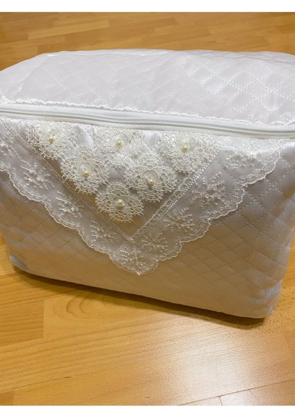 Incili Saten Beyaz Kapitoneli Kazak, Çeyizlik ve Bohçalık, 30X40X20 Ölçü fırsatları