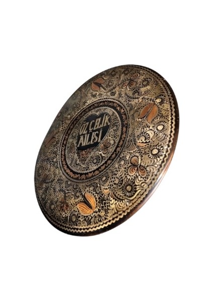 Özçelik Ailesi Yazılı Lale Çiçek Motifli El Işi Bakır Tabak Duvar Süsü modelleri