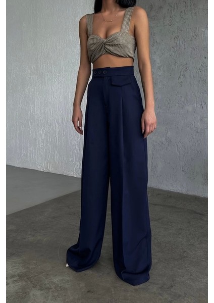 Üç Düğme Detayli Palazzo Pantolon fırsatları