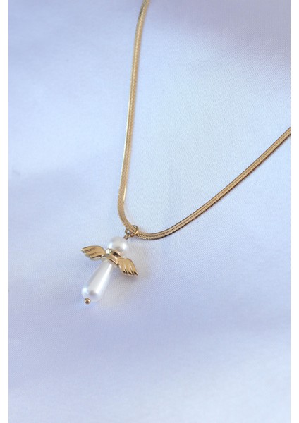 316L Çelik Gold Renk Italyan Zincir Model Piyon Figür Kadın Kolye - TJ-BKO7427