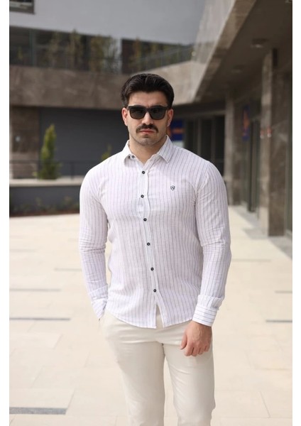 Erkek Çizgi Desenli Gömlek