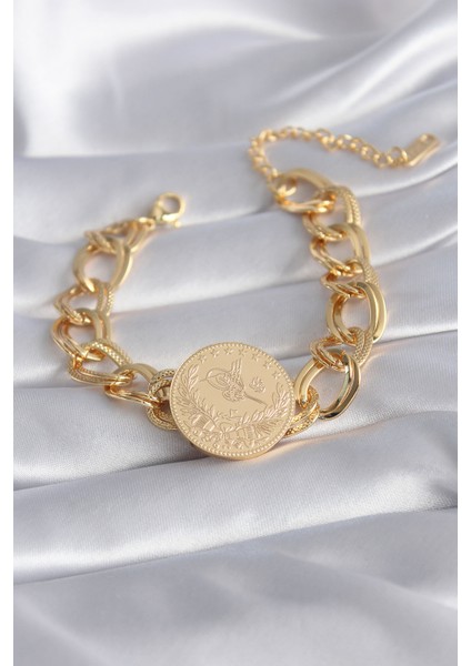 316L Çelik Gold Renk Reşt Altın Model Samanyolu Kadın Bileklik - TJ-BB5867