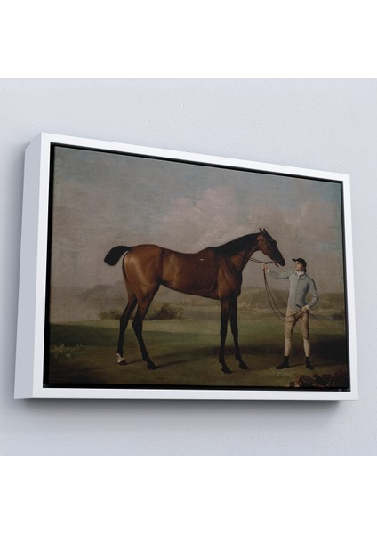 Çerçeveli Kanvas Tablo, George Stubbs Uzun Bacaklı At ve Jokeyi-Molly Long-Legs With Her JOCKEY-7012