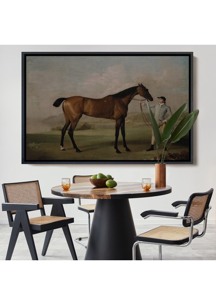 Çerçeveli Kanvas Tablo, George Stubbs Uzun Bacaklı At ve Jokeyi-Molly Long-Legs With Her JOCKEY-7012