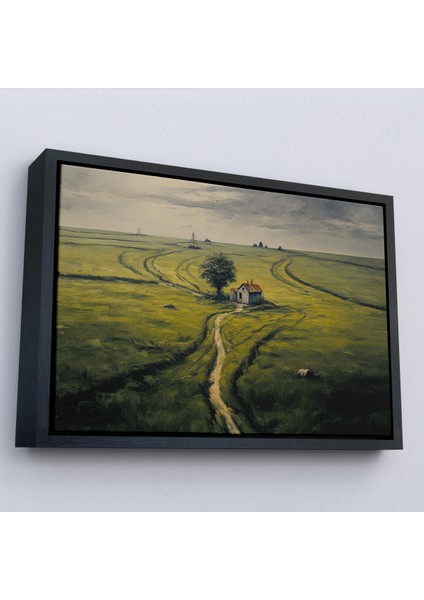 Çerçeveli Dekoratif Kanvas Tablo, Hiçliğin Ortasındaki Ukrayna Köy Evi TABLO-7026 modelleri