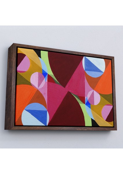 Çerçeveli Dekoratif Kanvas Tablo, Dik Açılarla Kesilen Soyut TABLO-7052