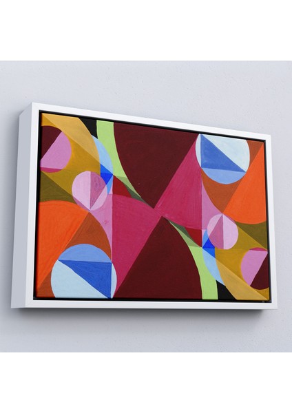 Çerçeveli Dekoratif Kanvas Tablo, Dik Açılarla Kesilen Soyut TABLO-7052 fırsatları