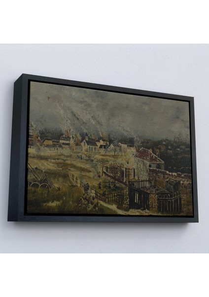 Çerçeveli Dekoratif Kanvas Tablo, Henri Rousseau - Champigny Savaşı TABLOSU-7054