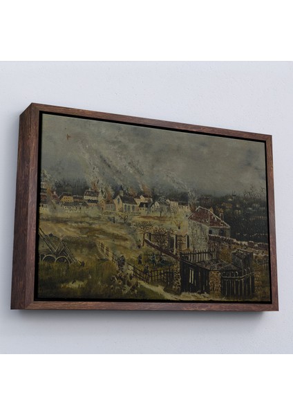 Çerçeveli Dekoratif Kanvas Tablo, Henri Rousseau - Champigny Savaşı TABLOSU-7054 fiyatları