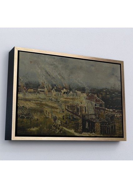 Çerçeveli Dekoratif Kanvas Tablo, Henri Rousseau - Champigny Savaşı TABLOSU-7054 modelleri