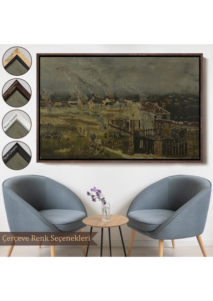 Çerçeveli Dekoratif Kanvas Tablo, Henri Rousseau - Champigny Savaşı TABLOSU-7054