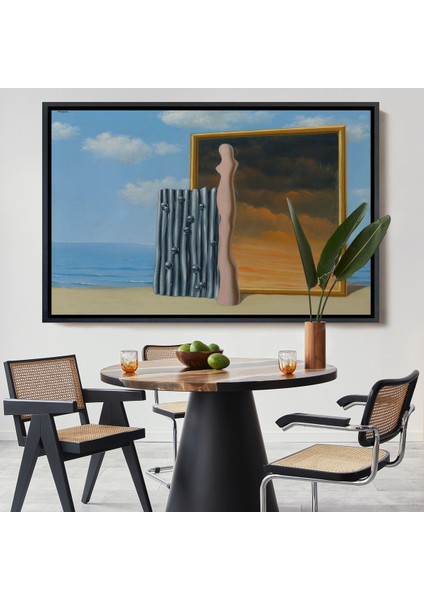 Çerçeveli Dekoratif Kanvas Tablo, René Magritte - Deniz Kıyısında Kompozisyon TABLOSU-7063