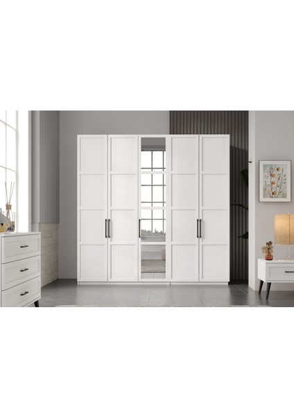 Pita White 5 Kapılı Gardırop