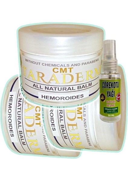 Taraderm 100 ml 3 Adet Hemeroid Kremi + 30 ml Çörek Otu Ağrı Dindirici Yağ