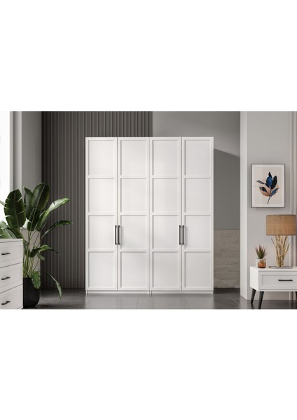 Pita White 4 Kapılı Gardırop