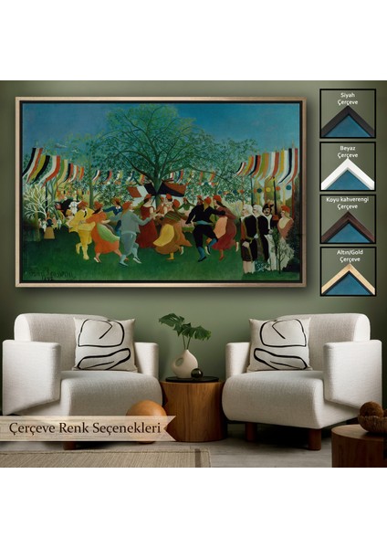 Çerçeveli Dekoratif Kanvas Tablo, Henri Rousseau Bağımsızlığın 100. Yıl Kutlamaları TABLO-7043